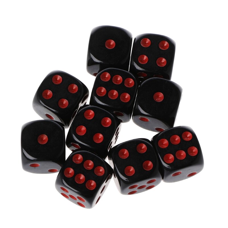 10pcs 15mm Multicolor Acrylic Cube Dice Beads Six Sides Drinking Dice Portable Table Games Toy