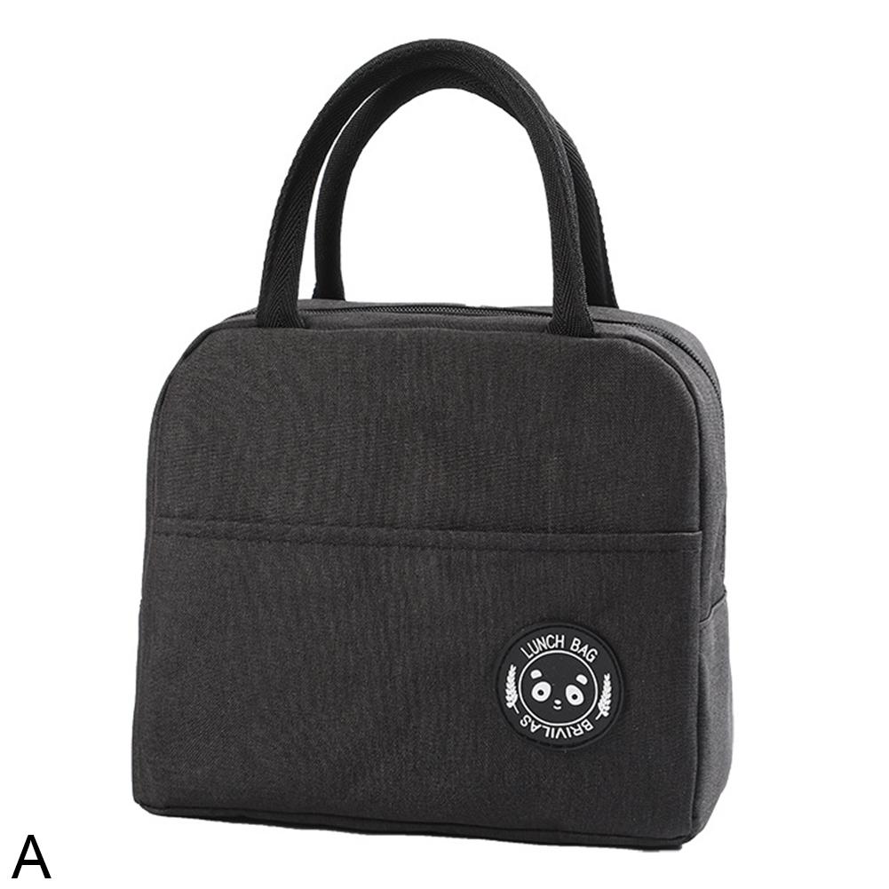 Isolierte Lunchtasche, Isolierung, Bento-Pack, Aluminiumfolie, Reistasche, Essensbeutel, Eisbeutel, Studenten-Bento-Mittagessen-Handtasche, Isolierung: Schwarz
