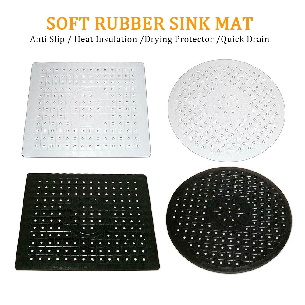 Zachte Rubber Multifunctionele Tafel Isolatie Keuken Badkamer Protector Sink Mat Gerechten Drogen Anti Slip Thuis Quick Drain