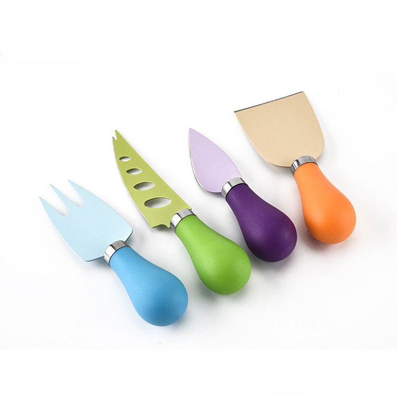 1 einstellen 4 stücke Edelstahl Messer Barde einstellen Eiche Griff Käse Messer Bausatz Küche Kochen Werkzeuge Nützlich Zubehör: Ursprünglich Titel