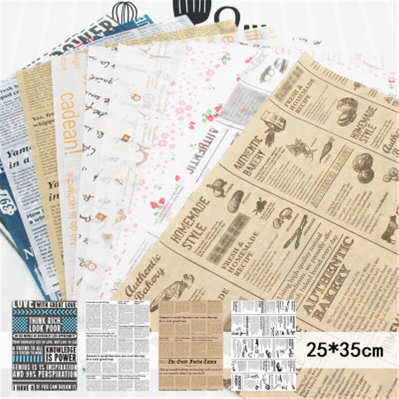10 pièces parchemin papier ciré cuisson papier d'emballage alimentaire pour pain Sandwich Burger frites antiadhésif pâtisserie Biscuit gâteau papier huilé