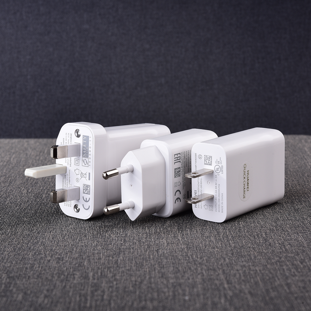 Original Huawei 9V 2A USB Schnelle Ladegerät EU UNS UK Stecker Schnell Adapter Für P9 P10 Plus/P20 p30 Lite/Nova 3 3e 4 4e 5 Honor 8 9 10 V9