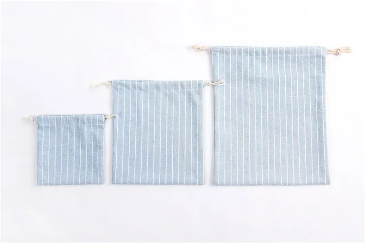 Bomullsposer med snor til bryllup, jul, diy-pakke, små, enkle poser, støvtette oppbevaringsposer til hjemmet