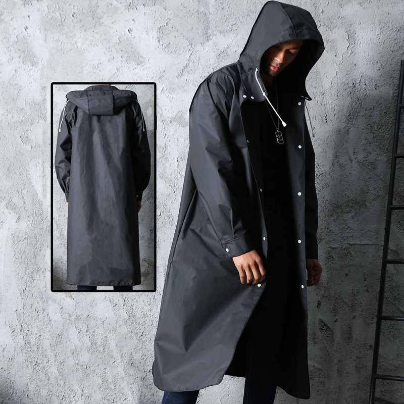Long Rain Jacket Waterproof Raincoats With Hats Men Women Reusable Raincoat Lightweight Hooded Raincoat for Climbing