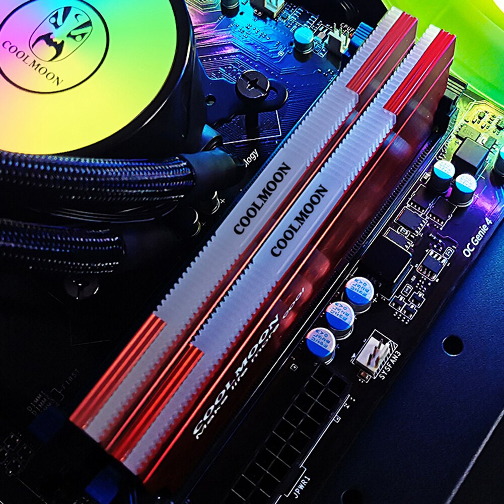 COOLMOON CR-D134S ARGB RAM Heatsink,Heat Spreader Cooler for Desktop PC,15v-3pin male / female interface,Support controller RGB
