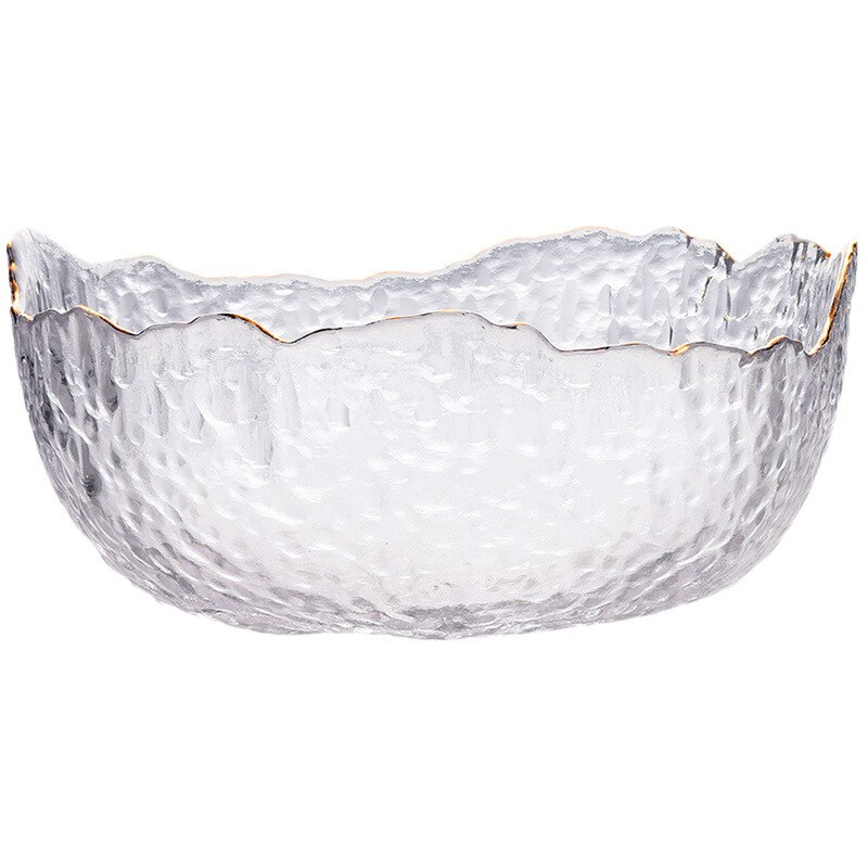 Europeisk stil gylden glassbolle grønnsaker frukt salatskål glass originalitet hammerformet dessertskål