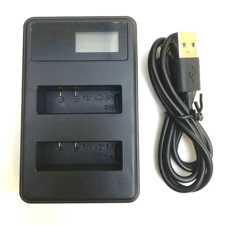 Original para Xiaomi YI 4K batería AZ16-1 USB LCD Dual cargador acción Cámara 2 4k + Lite accesorios 1400mAh batería recargable: Cable and charger