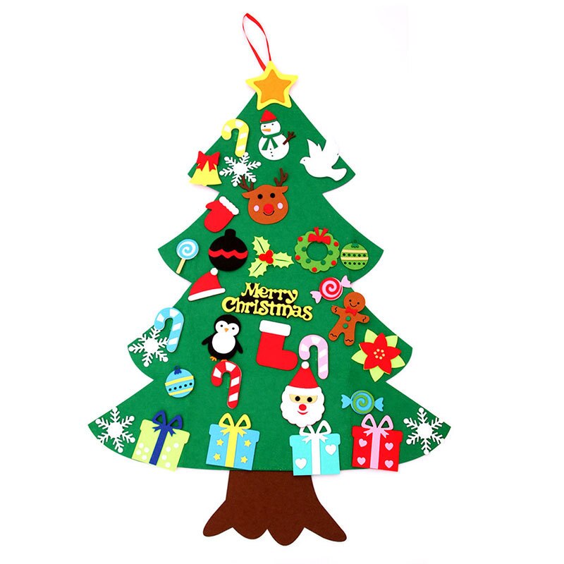 DIY Felt Christmas Tree Set with Ornaments for Kids, Xmas -Felt Christmas Tree Wall Hanging Christmas Tree Decoration: A