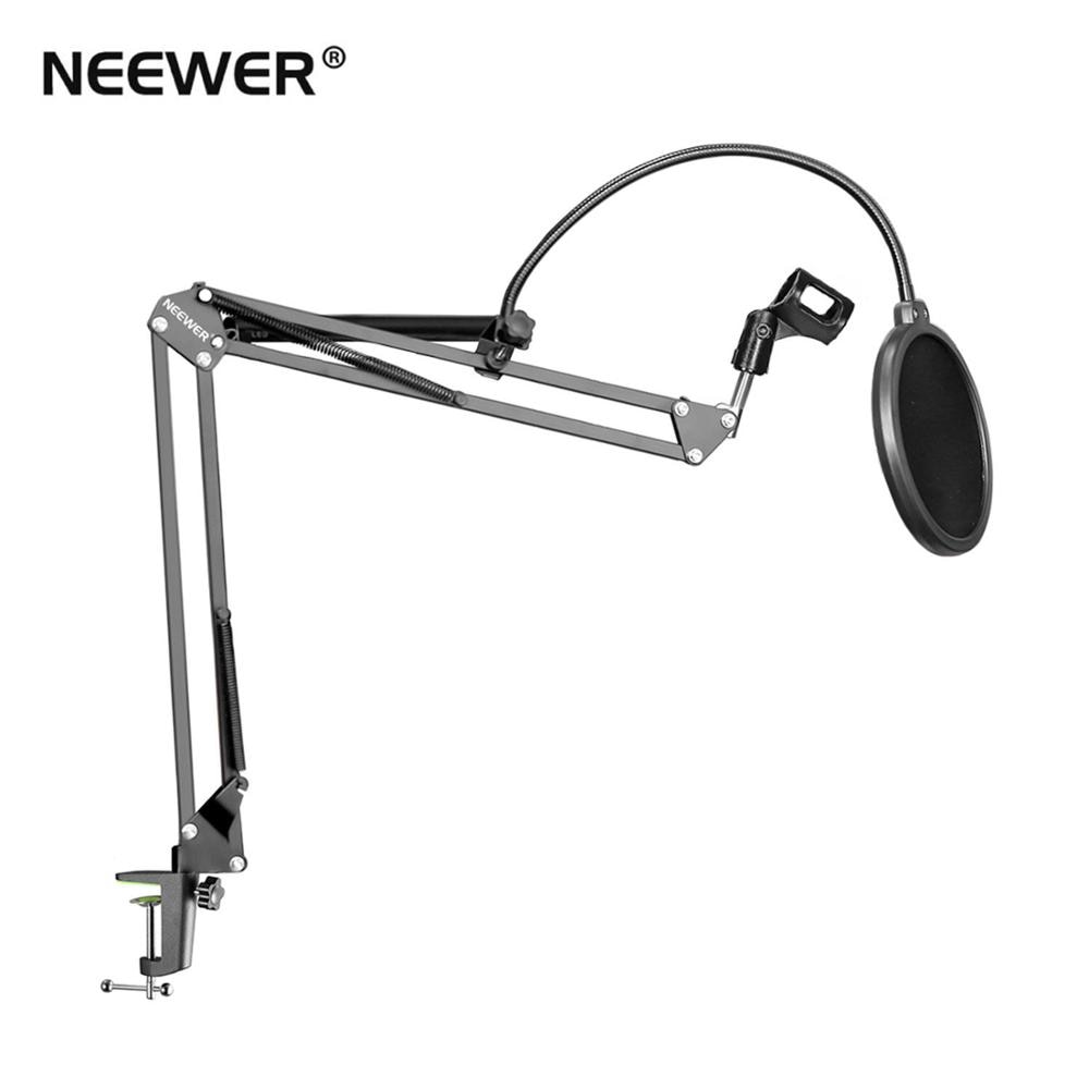Neewer NB-35 Microfoon Suspension Arm Stand Clip Holder En Tafel Montage Klem Pop Filter Voorruit Masker Shield Clip Kit