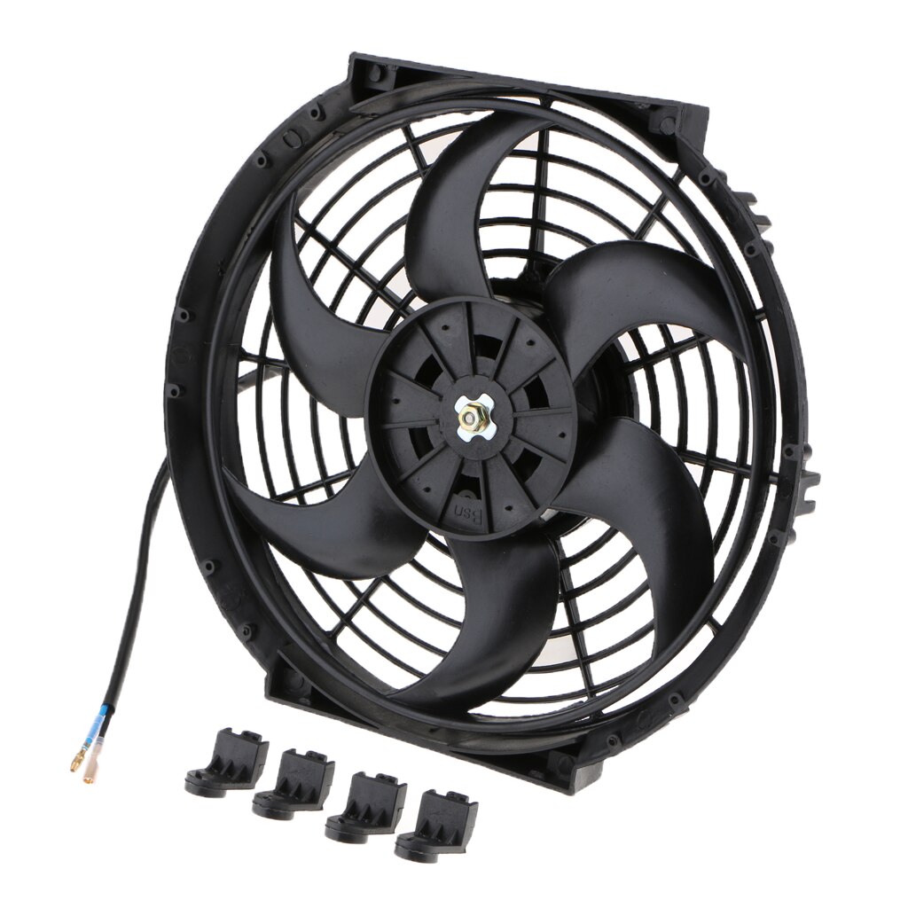 Universal 10" 12V 80W Black Push / Pull Fan Electric Radiator Cooling Fan