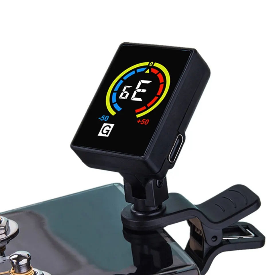 Acessórios afinador de guitarra micro cabeçote carregamento usb afinador para guitarra elétrica acústica baixo bandolim banjo ukulele