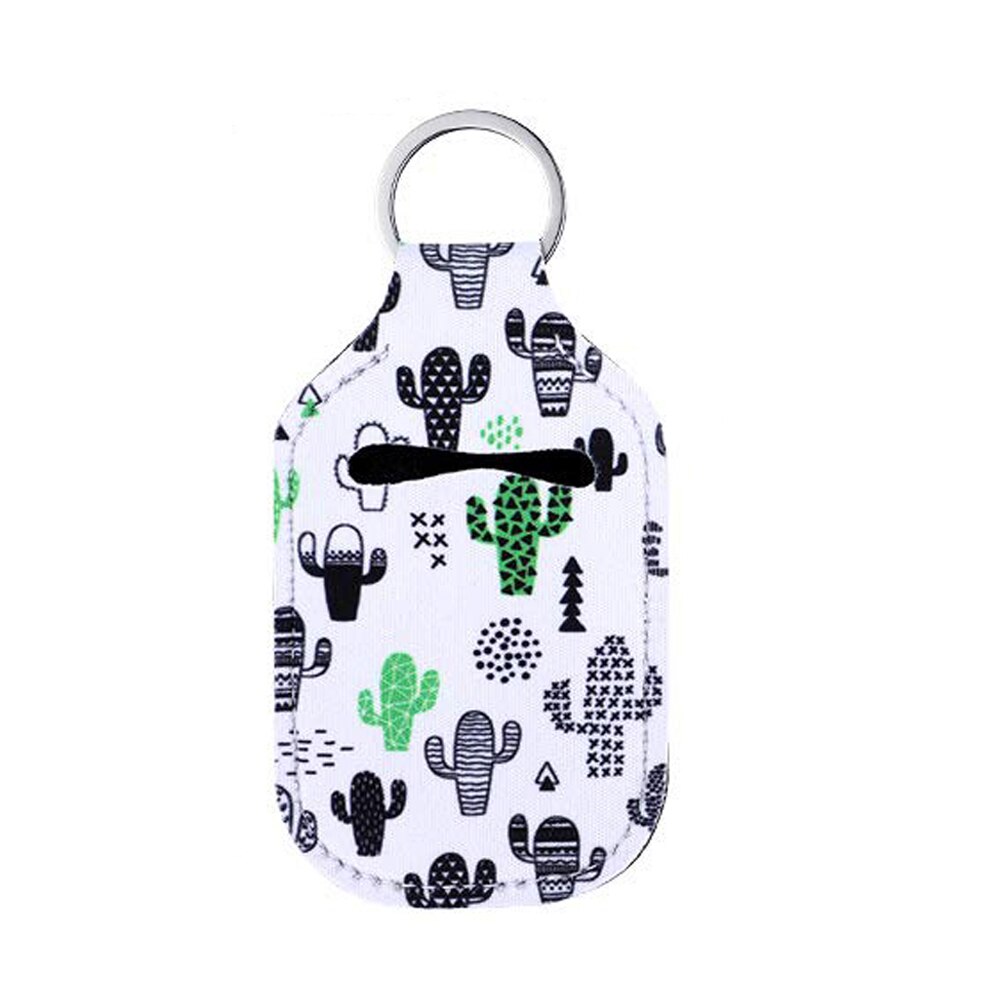 1pc neopren desinficerende flaskeholdere poser med nøkkelring nøkkelringer håndsåpe flaskeholder deksel gjenbrukbart til 30ml flasker: Xs15