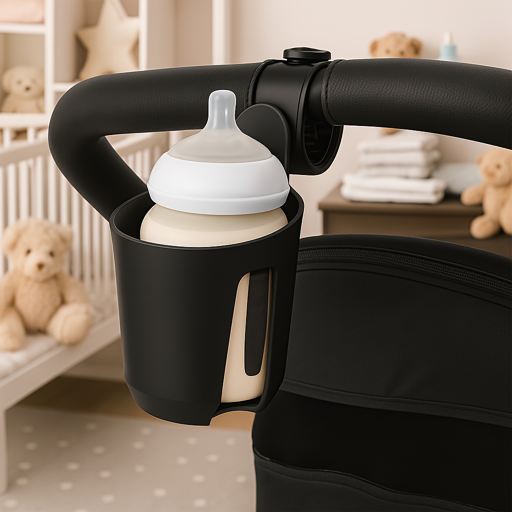 Multifunctionele elastische flessenhouder met 2-in-1 telefoonbekerhouder, draagbaar kinderwagenaccessoire, kinderwagenaccessoire