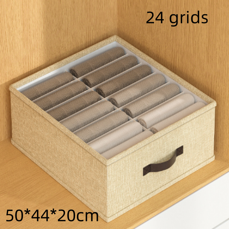 Kast Lade Organizer Box Garderobe Kleding Organizer Grote Capaciteit Broek Trui T-shirt Opbergdoos Met PP Board: GRIJS