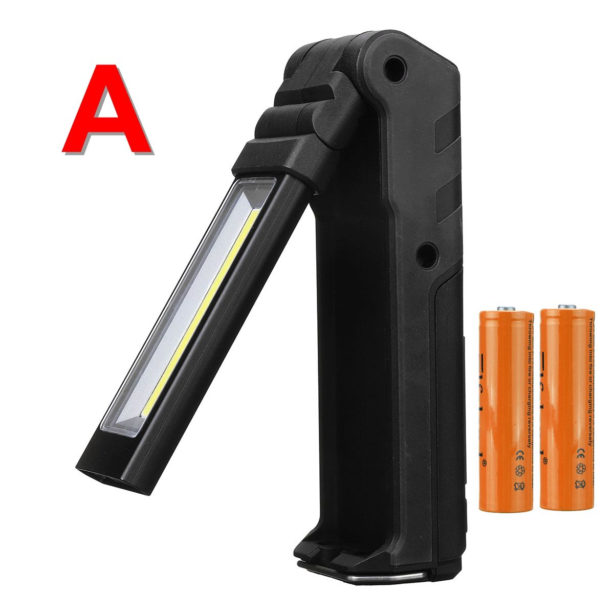Projecteur portable bimodal COB ESEN106, rechargement USB, avec batterie, spot étanche et aimanté équipé d'une poignée, 2 modes, accumulateur 18650: Black
