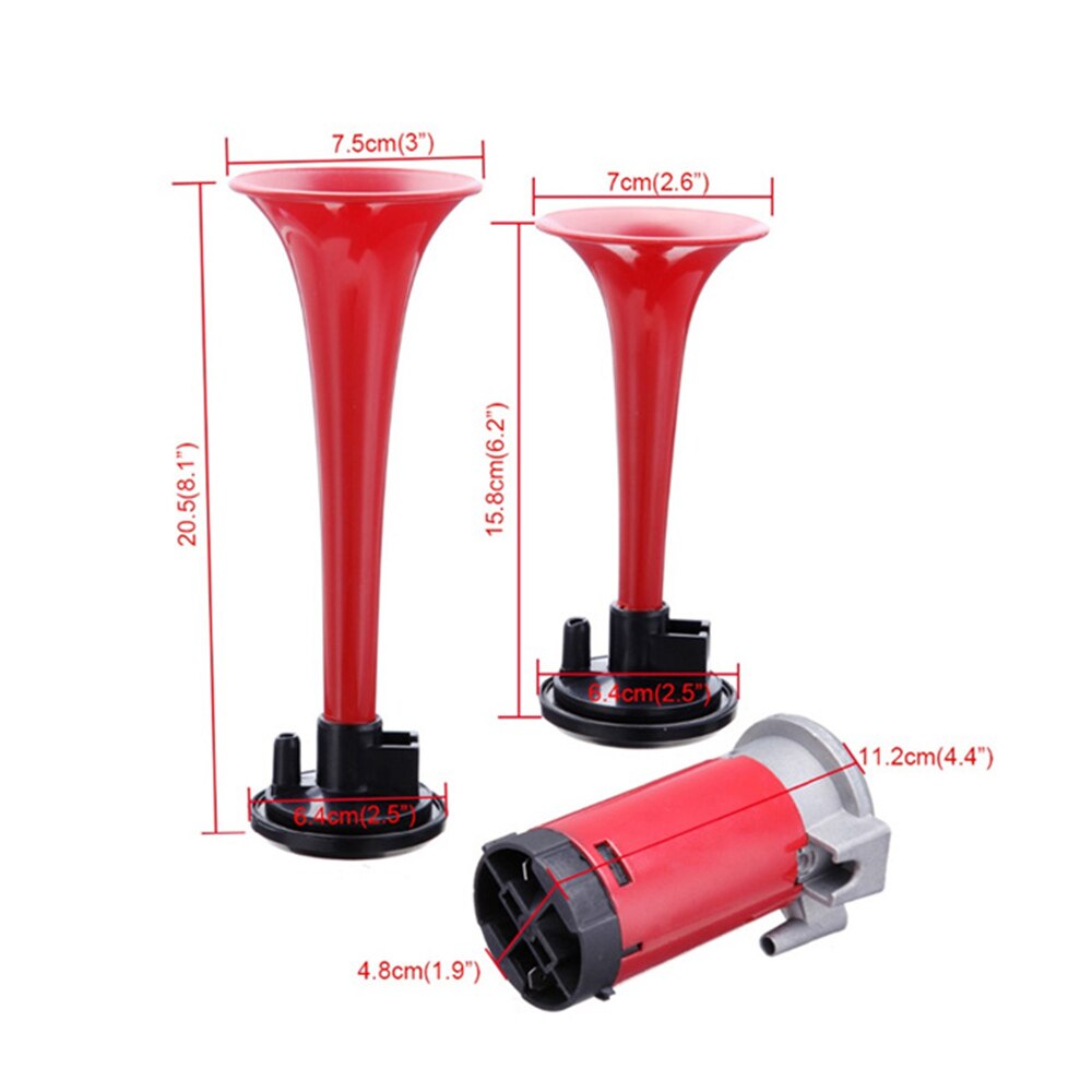 Brand Car Air Horn Dual Trompet Vervangende Onderdelen Voor Vervangen 12V 115DB Abs + Metalen Te Fit