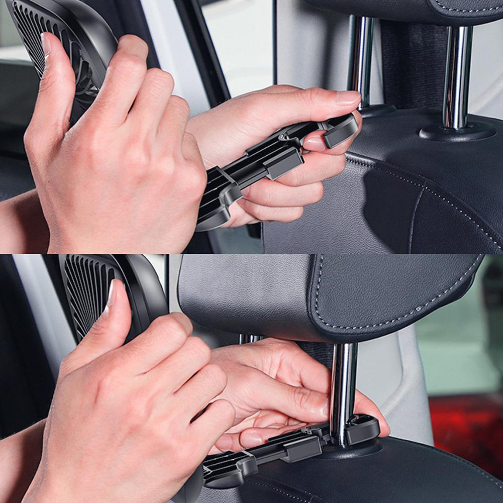 Ventilador de asiento trasero de coche, kit de ventiladores de verano, silencioso y portátil, con protección para los dedos