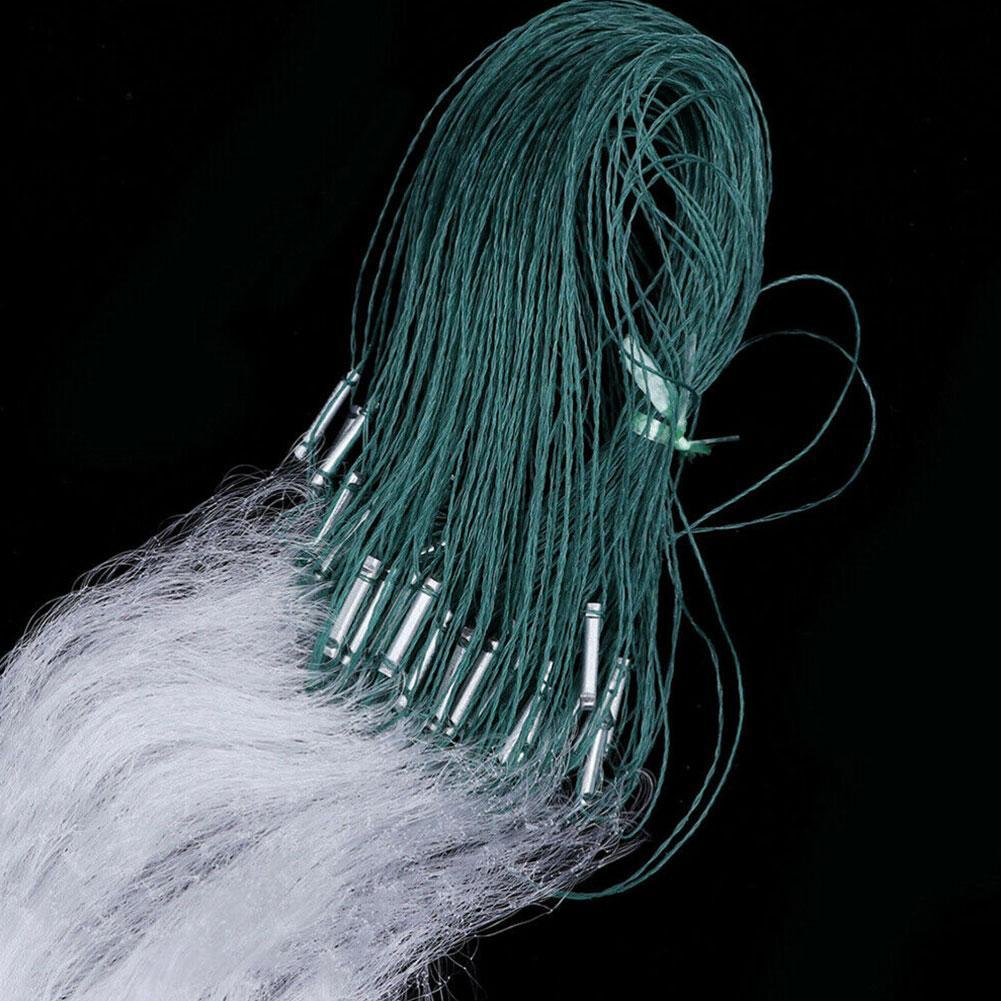 Fishing Net Clear Green White Fishing Net with Float Fish Trap Monofilament Small Mesh Gill Nylon Accessories