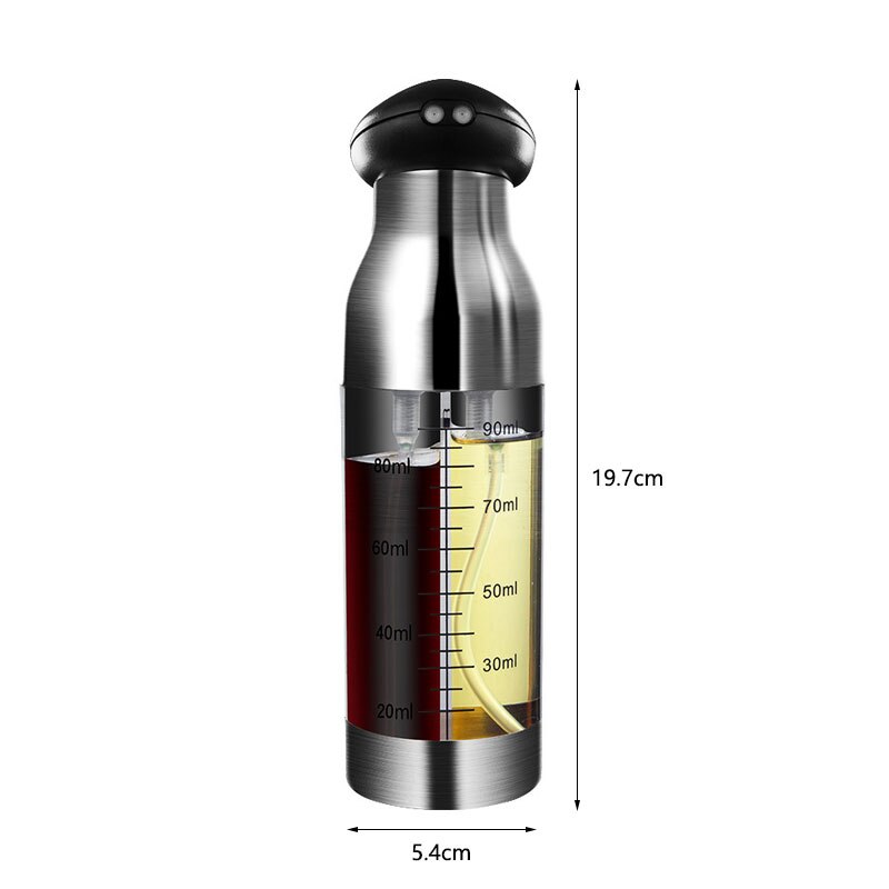Stainless Steel Olive Oil Sprayer Bottle Double head spray bottle Push-type Nozzle Kitchen Oil Sprayer Bottle Dispenser BBQ Tool: Default Title