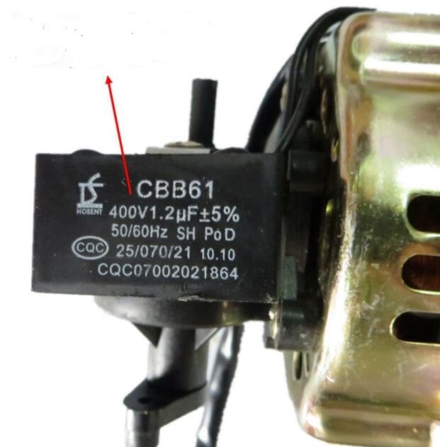 Moteur de ventilateur sur pied à 3 engrenages avec condensateur, 220V, 60W, 1200 tr/min
