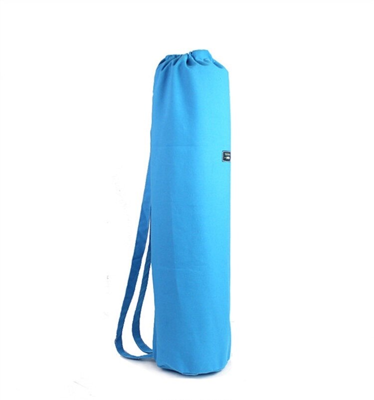 Lærred yogamåttetaske til yogamåtte bæretaske gymnastiksæk rygsæk forlænger yogatasker multifunktionel opbevaringspose til fitnessmåtte: Blå