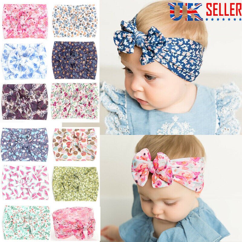 Headwrap Girls Hair Band Nylon Headband Newborn Baby Hairband Bowknot Turban Baby head wear 0-3 Years