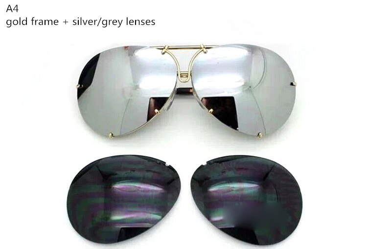 Brand eyewear men women P8478 cool summer style sunglasses sun glasses interchangeable lens 8478 with glasses case car: A4
