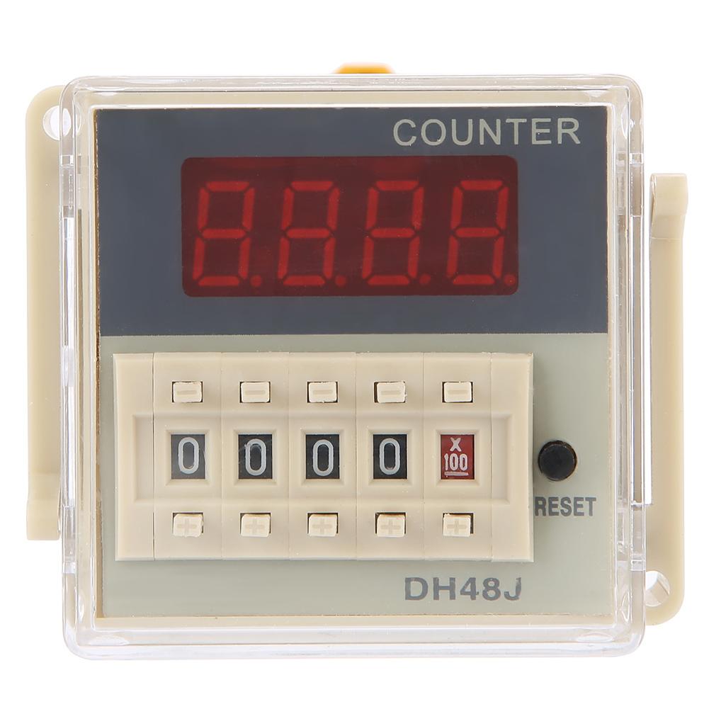 DH48J-11A 11-Pin Digital Counter Relay LED Display Counting Relay Tool 1-999900 220VAC