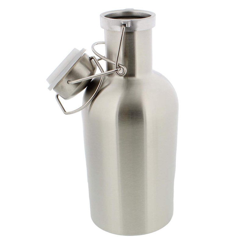 Stainless Steel Beer Growler 33 Oz 1L Flip Top Single Wall Growlers Homebrew Portable
