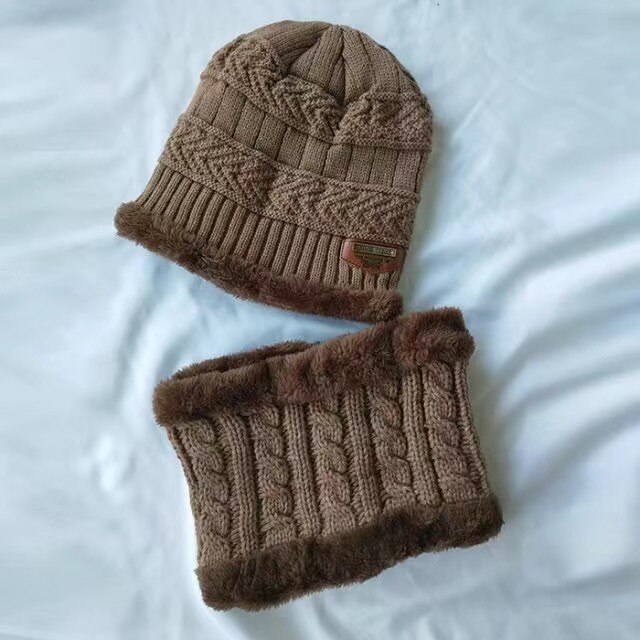 Conjunto de gorro de invierno para niños y niñas, bufandas, gorras gruesas y collares, gorros de bebé bonitos de 1 a 10 años, otoño: light  brown