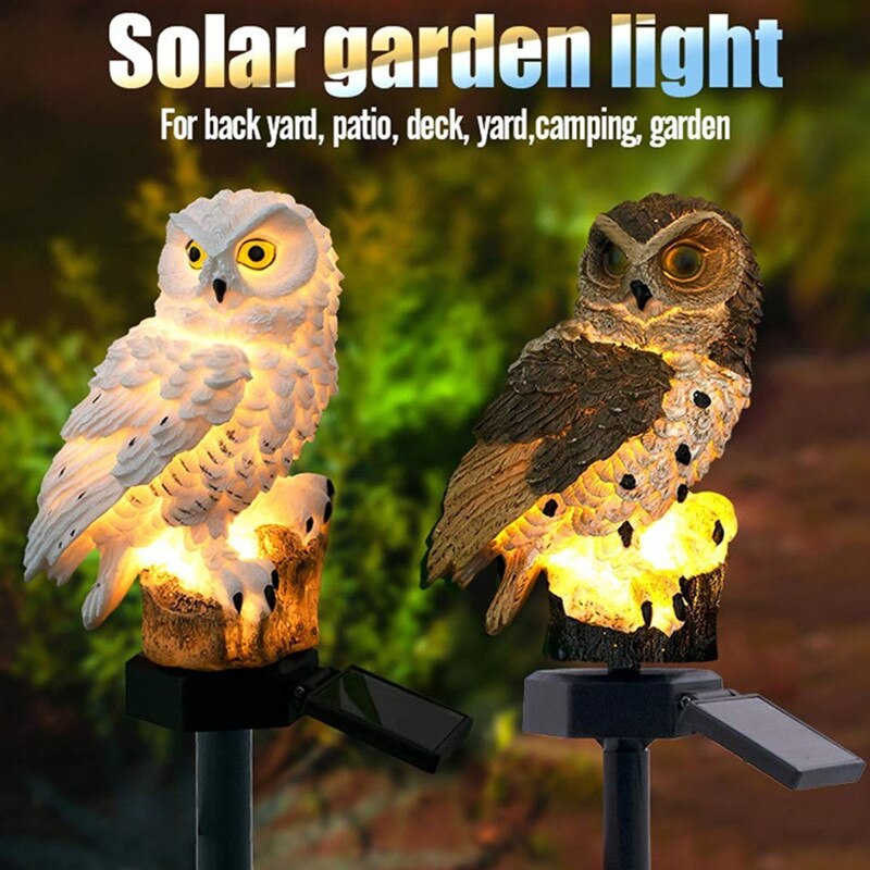 Led Solar Power Outdoor Tuin Waterdichte Uil Stake Lawn Licht Exterieur Night Lights Uil Vorm Zonne-energie Energia Lamp: 2 Brown