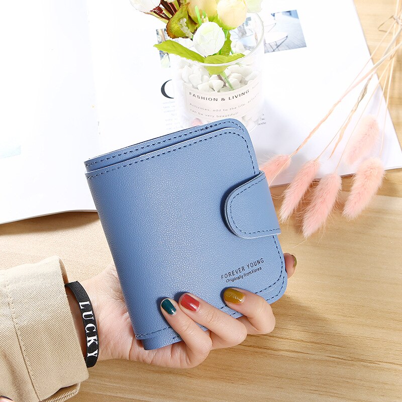 Wallet Women Short Purses Card Holder Clutch Wallets Purse Coin Pocket Ladies Female: blue