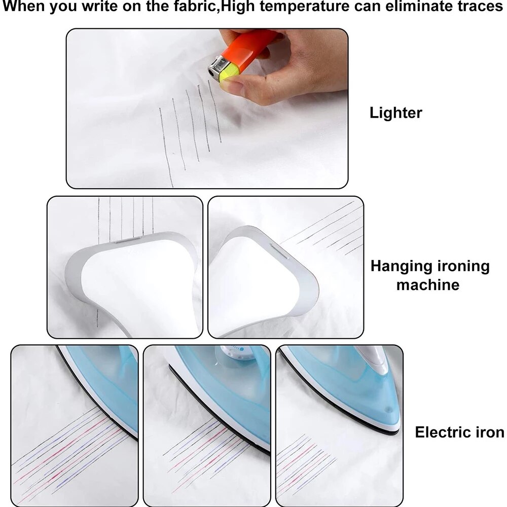 20Pcs Hoge Temperatuur Verdwijnen Stof Marker Pen Tijdelijke Markering Warmte Uitwisbare Vullingen Voor Stof Kleermakerij Naaien Tool