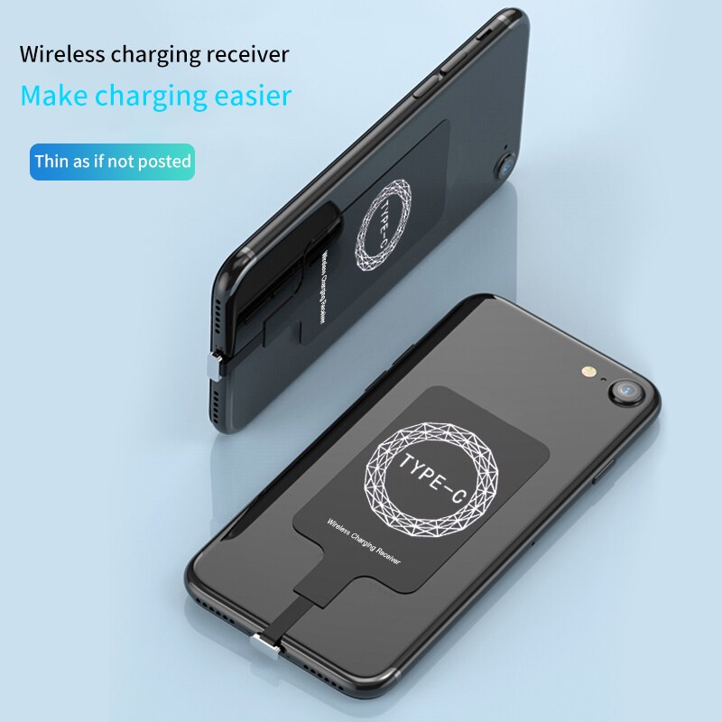 Receptor de carga inalámbrica Qi para cargador de coche, tableta portátil Micro para iPhone 6s 7 8 Plus SE, Universal