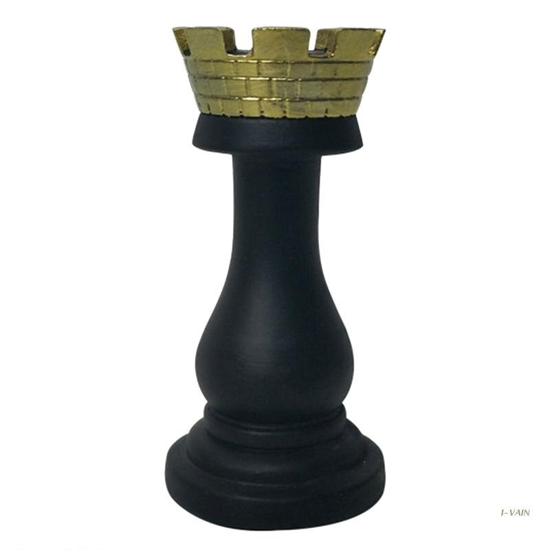 Resin Chess Pieces Board Games Parts International Chess Figurines Retro Home Decor Simple Modern Chessmen Ornaments: Black Chariot