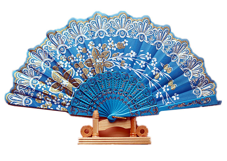 Fargerik kinesisk blond duo vifte sammenleggbar dansevifte