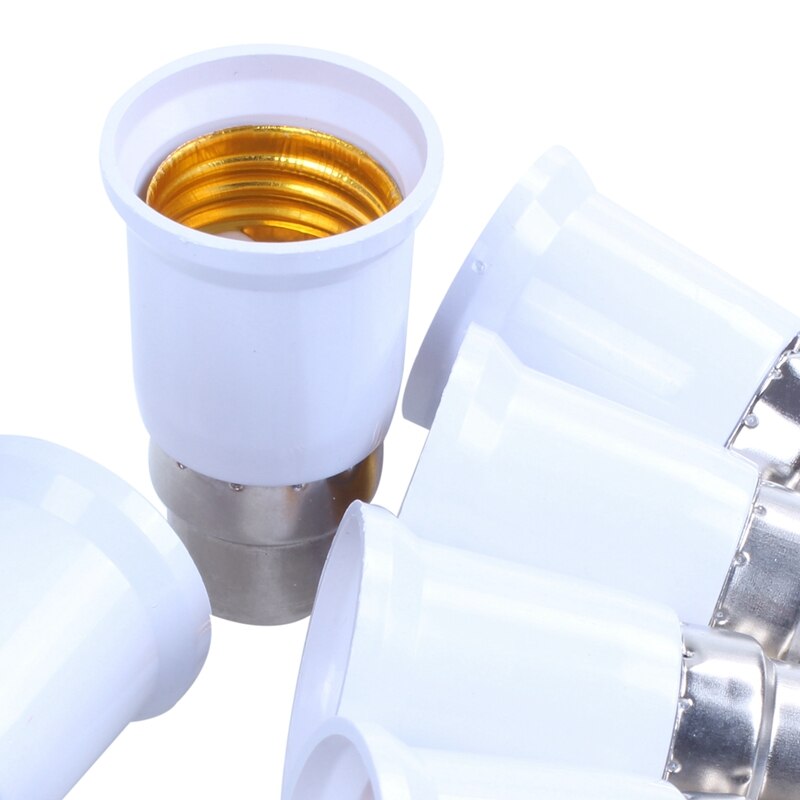 6 x Bayonet BC Cap B22 To E27 ES Screw Light Bulb Lamp Base Socket Converter Extender Adaptor Holder Fitting 220-240V [En