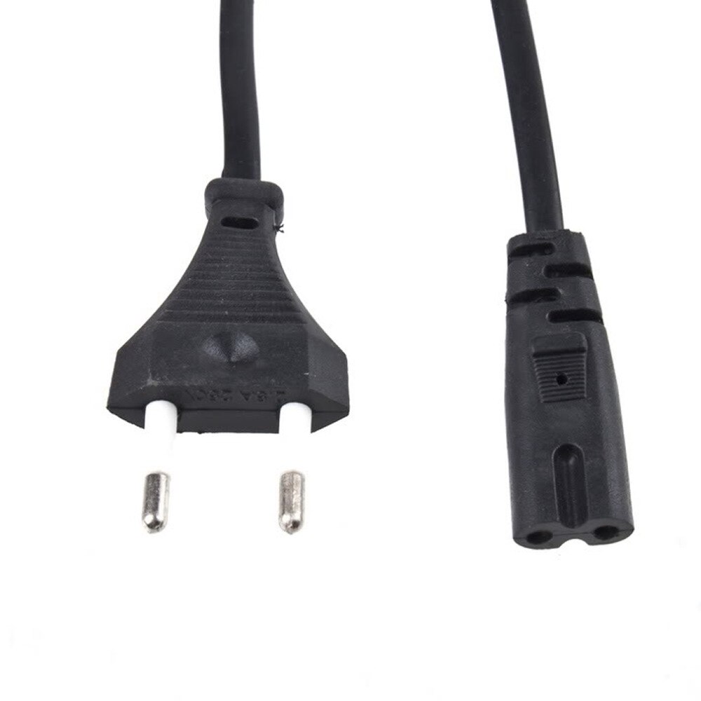 Universal 1.5m EU 2-Prong Laptop Adapter Power Cord Cable Lead 2 Pin Power Cable For Laptop Black