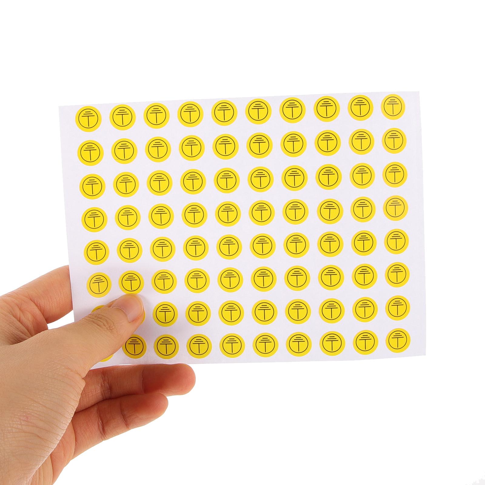 800 Pcs Ground Symbol Stickers 10mm Circular Electrical Warning Labels for Power Safety Mechanic Signs Grounding Tags
