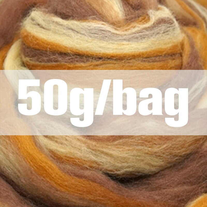 Extra Fijne kleur mengsel Merino Wol roving fiber 50G Perfect in Nat en naaldvilten Y17: 50g