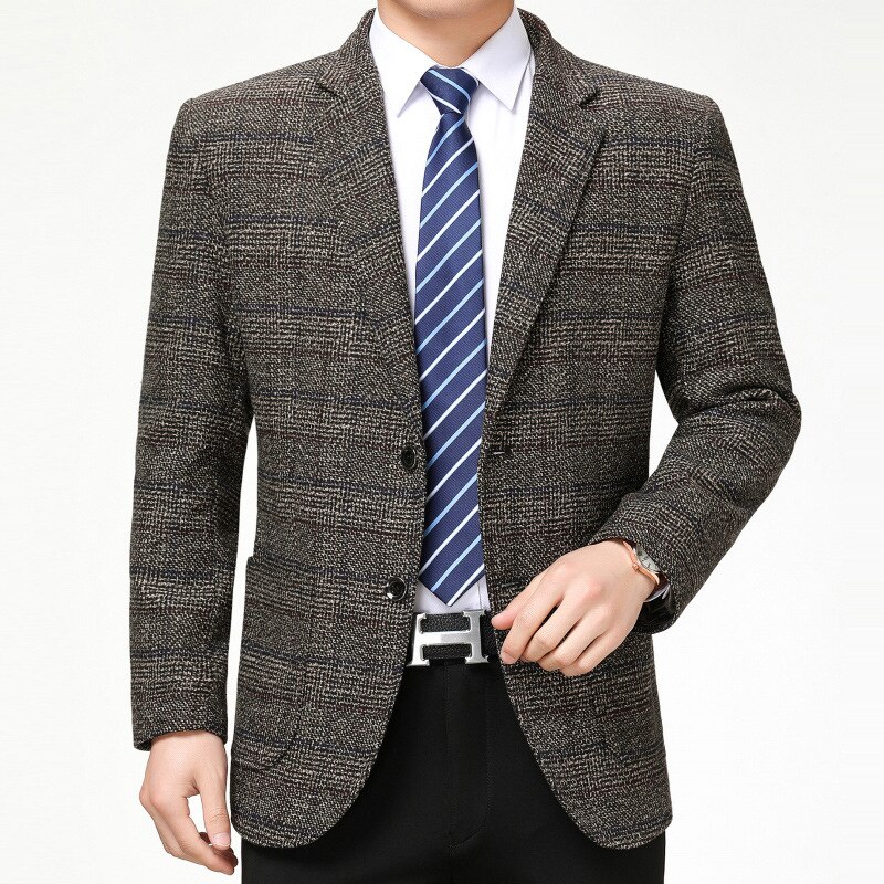 Mens Brand Blazer British's Style Casual Slim Fit Suit cotton Male Blazers top Coat Jacket