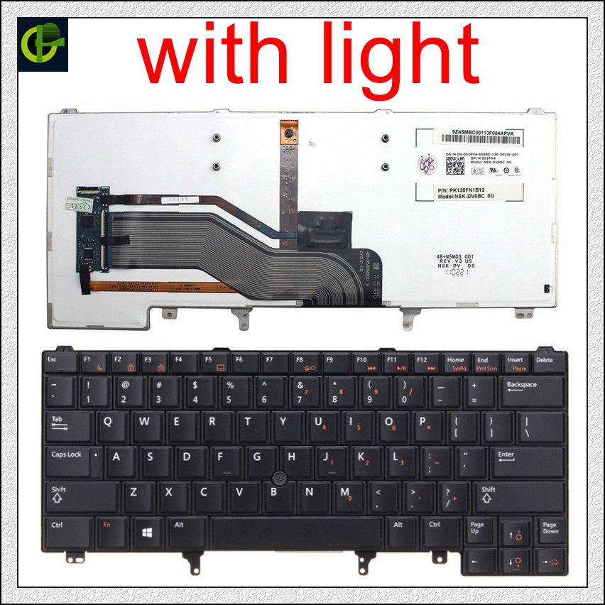 Teclado Inglés retroiluminado para DELL E6420 E5420 E5430 E6220 E6320 E6330 E6420 E6430 E6430ATG E5420M E6430S xt3 E6440 e6230 US