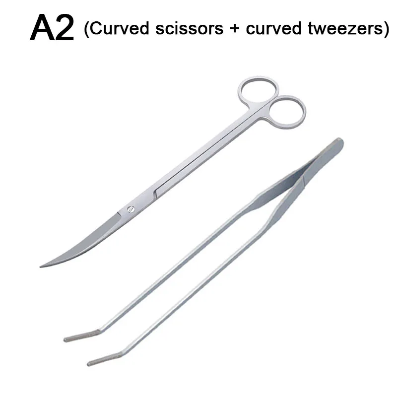 Aquarium Gereedschap Set Schaar Pincet Planten Golf Schaar Gras Roestvrij Reinigingsgereedschap Aquarium Schoppen Aquarium Accessoires: WHITE