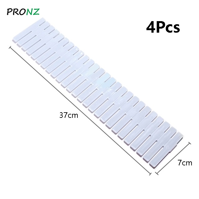 Drawer Organizer DIY Adjustable Storage Partition Board Plastic Drawer Divider Combination Partition Board Space-saving: 4Pcs--Light Blue