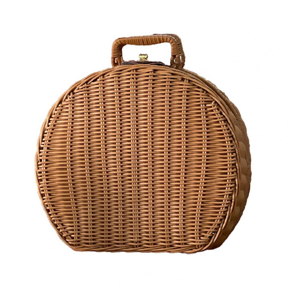 Valise en osier de , boîte à bagages tissée en rotin Vintage, résistante à l&#39;usure, large Application Portable