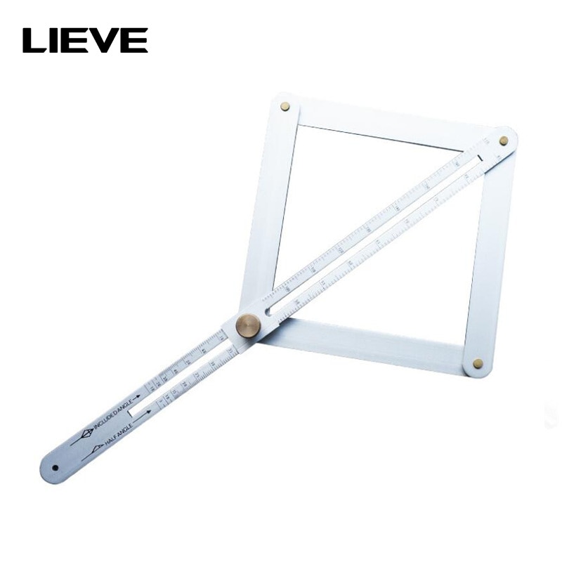 DIY Multi-angle Corner Angle Finder Stainless Steel Protractor Tile Wood Ruler Woodworking Model Craft Angle Square