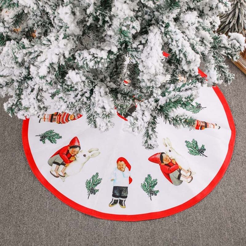 Dioche Jupe de sapin de Noël rouge et , tapis de base pour décoration