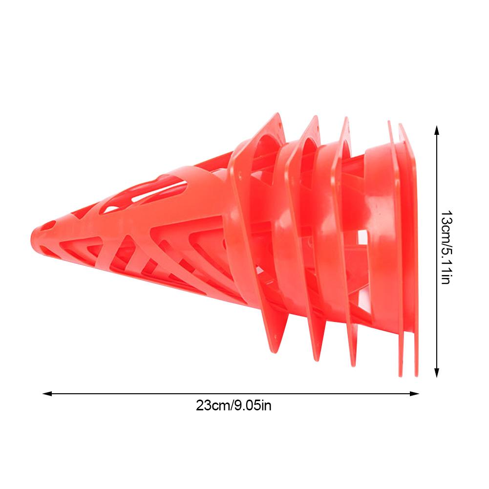10PCS 23CM Soccer Training Cones Hollow Durable Collapsible Soccer Cones Roadblocks Hollow-out Obstacle Cones For Roller Skating