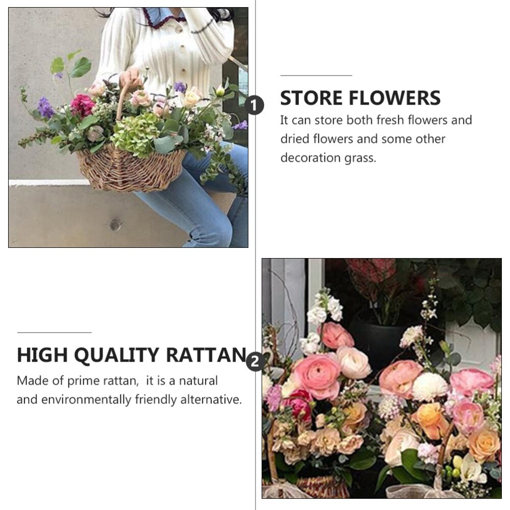 Kształt arbuza tkane rattanowe kosz na kwiaty pojemnik na rośliny delikatny pleciony kosz