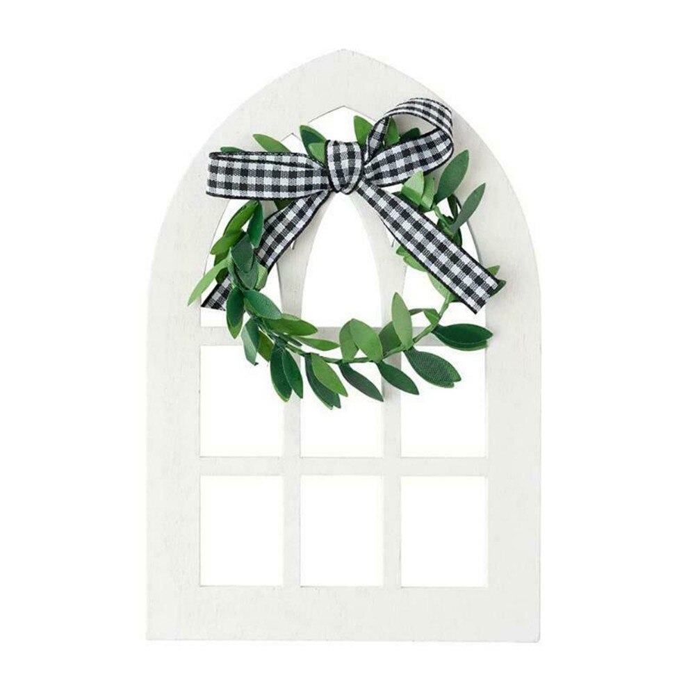 Multifunctional Home Living Room Decorations Retro Wall Display Wooden Frame Rustic Farmhouse Window Frame Ornaments: White